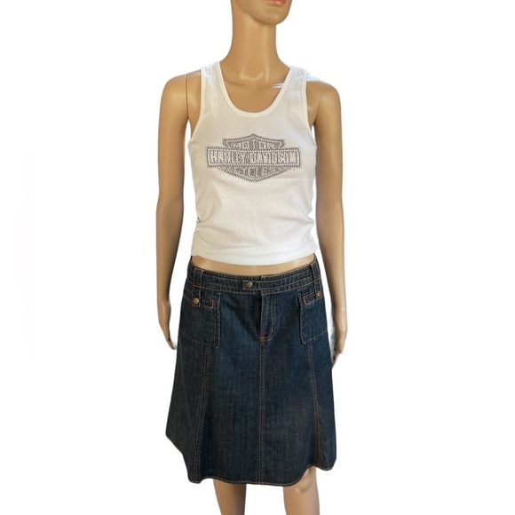 Sigurd Olsen blue denim midi boho skirt size 8P - Picture 3 of 15